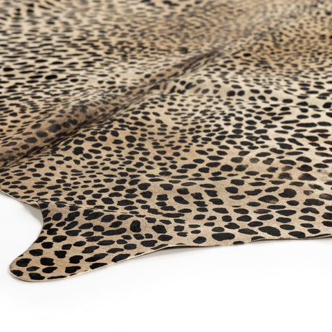 Leopard Printed Hide Rug-Brown & Black