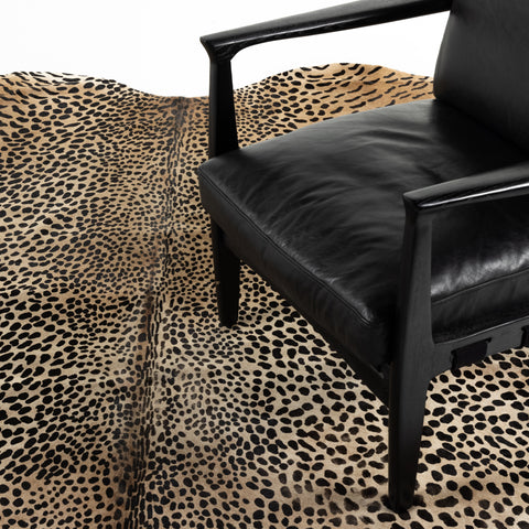 Leopard Printed Hide Rug-Brown & Black
