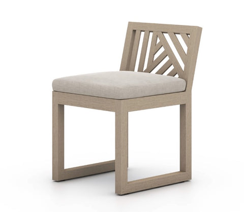 Avalon Outdoor Armless Dining Chair -Brown/Stone Grey