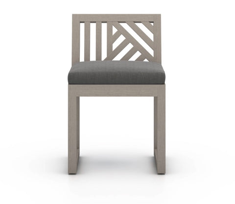 Avalon Outdoor Armless Dining Chair-Grey/Charcoal