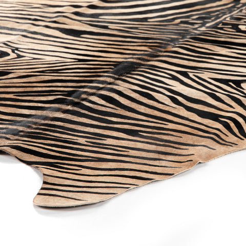 Zebra Printed Hide Rug - Zbr Hair On Hide