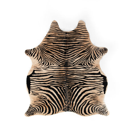 Zebra Printed Hide Rug - Zbr Hair On Hide