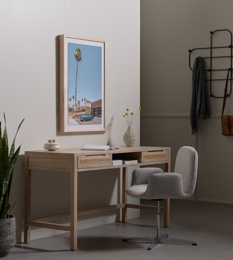 Clarita Modular Desk-White Wash Mango