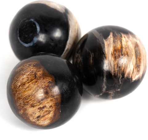 Petrified Wood Balls Set 3 - Petrified Wood
