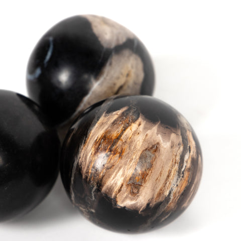 Petrified Wood Balls Set 3 - Petrified Wood