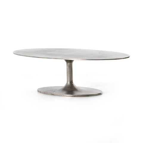 Simone Oval Coffee Table-Antique Nickel