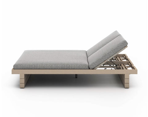 Leroy Outdoor Double Chaise-Brown/Faye Ash