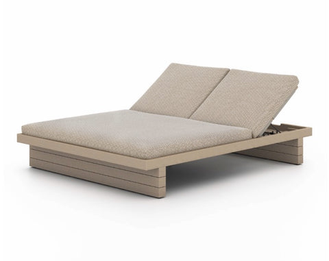 Leroy Outdoor Double Chaise - Brown/Faye Sand
