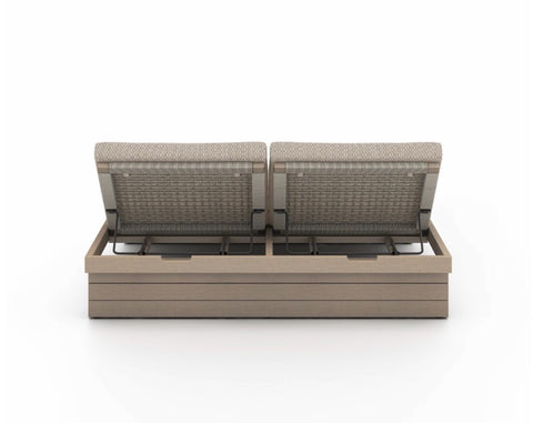 Leroy Outdoor Double Chaise - Brown/Faye Sand