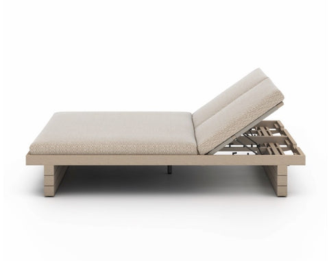 Leroy Outdoor Double Chaise - Brown/Faye Sand