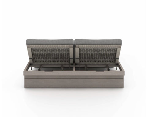 Leroy Outdoor Double Chaise- Grey/Charcoal