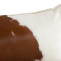 Modern Cowhide Lumbar Pillow-Brown & White