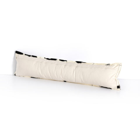 Modern Cowhide Lumbar Pillow-Black & White