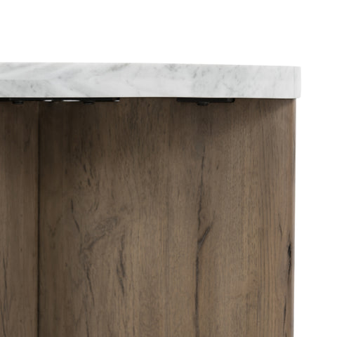 Toli End Table- Rustic Grey / Italian White Marble
