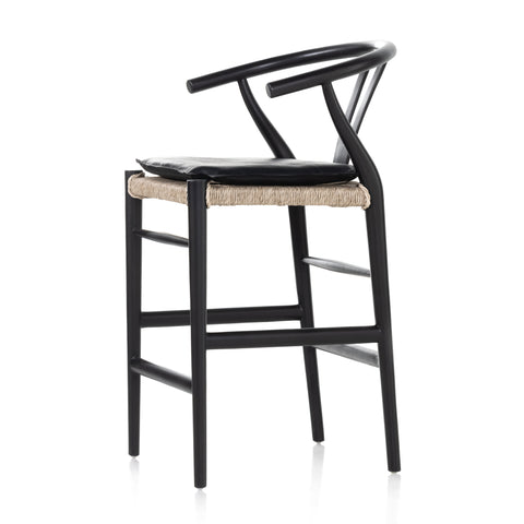 Muestra Counter Stool W Cushion-Black/Pebble Black