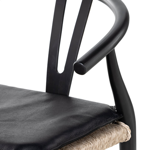 Muestra Counter Stool W Cushion-Black/Pebble Black