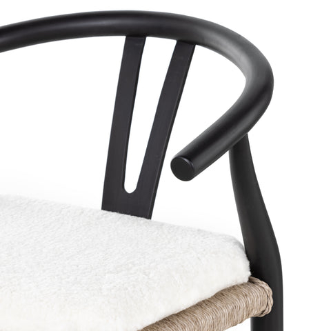 Muestra Bar Stool W Cushion-Black/Cream