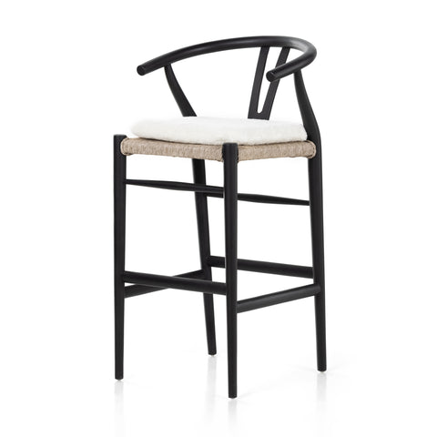Muestra Bar Stool W Cushion-Black/Cream