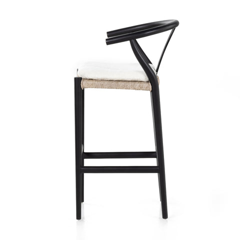 Muestra Bar Stool W Cushion-Black/Cream