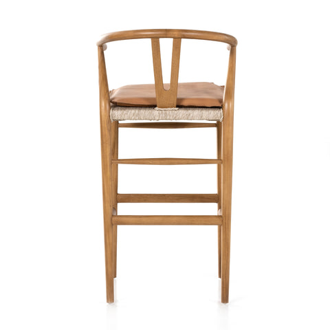Muestra Bar Stool W Cushion-Natural/Whiskey Saddle