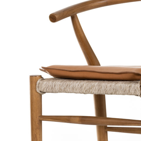 Muestra Bar Stool W Cushion-Natural/Whiskey Saddle