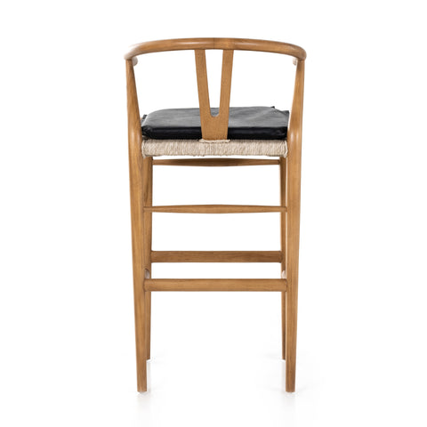 Muestra Bar Stool W Cushion-Natural/Pebble Black