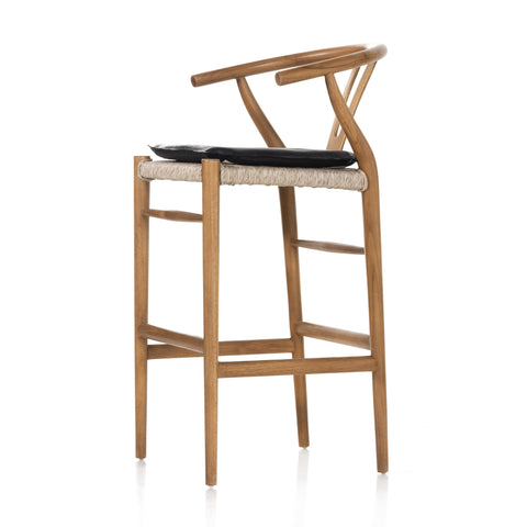 Muestra Bar Stool W Cushion-Natural/Pebble Black