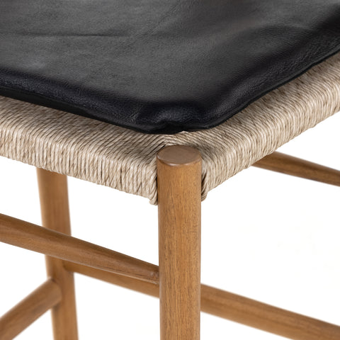 Muestra Bar Stool W Cushion-Natural/Pebble Black