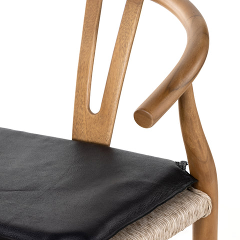 Muestra Bar Stool W Cushion-Natural/Pebble Black
