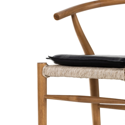 Muestra Bar Stool W Cushion-Natural/Pebble Black
