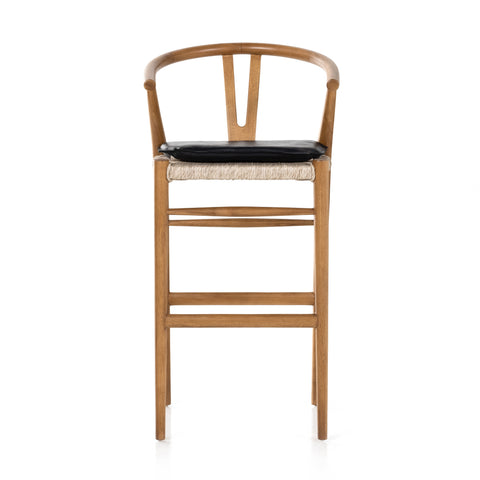 Muestra Bar Stool W Cushion-Natural/Pebble Black