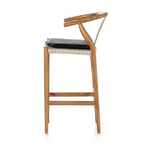 Muestra Bar Stool W Cushion-Natural/Pebble Black