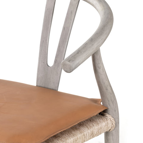 Muestra Counter Stool W Cushion-Grey/Whiskey Saddle