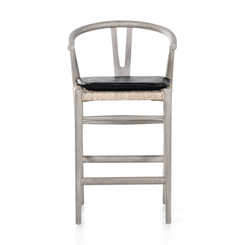 Muestra Counter Stool W Cushion-Grey/Pebble Black