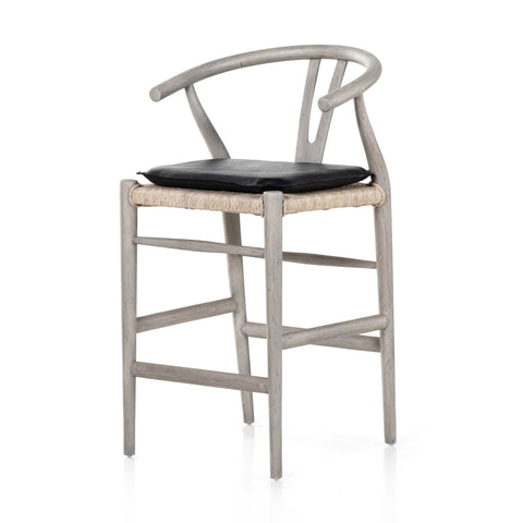 Muestra Counter Stool W Cushion-Grey/Pebble Black