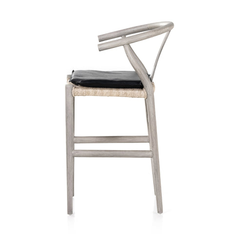 Muestra Counter Stool W Cushion-Grey/Pebble Black