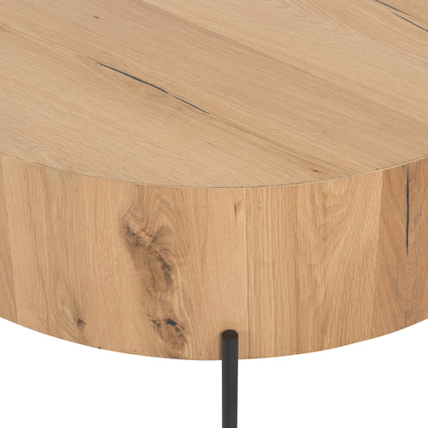 Eaton Drum Coffee Table-Light Oak Resin