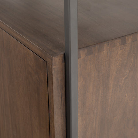 Trey Modular Wall-2 Bookcase-Desk-Auburn