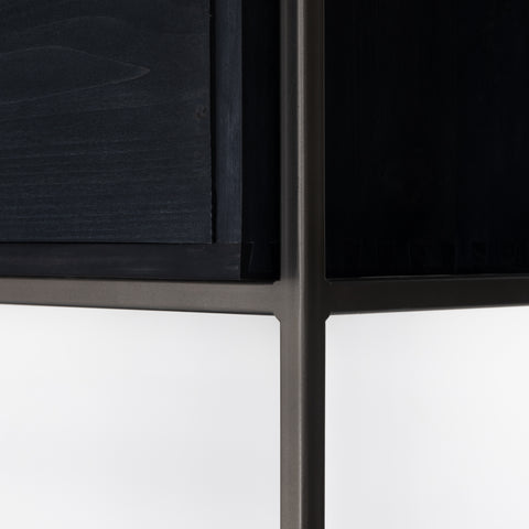 Trey Modular Wall Desk w/ Bookcase-Black
