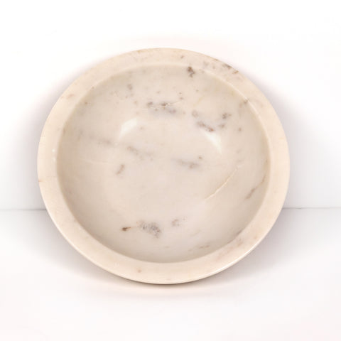 Lira Bowl - Honed White Marble