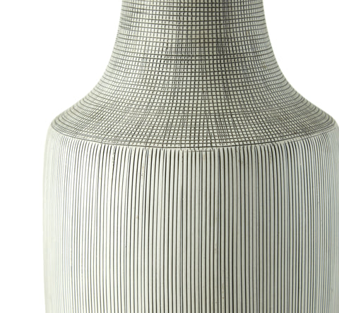 Ombak Table Lamp-Black&white Grid Ceramc