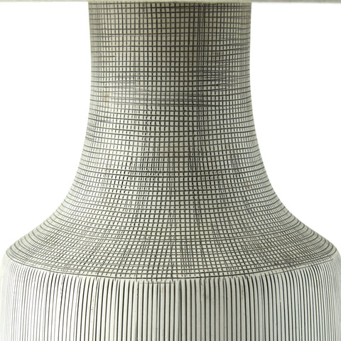 Ombak Table Lamp-Black&white Grid Ceramc