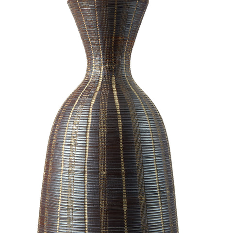 Sisa Table Lamp-Earthtone Striped Ceramic