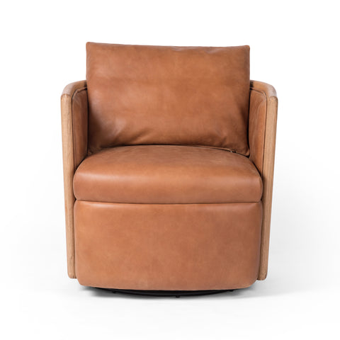 Newbury Swivel Chair-Palermo Cognac