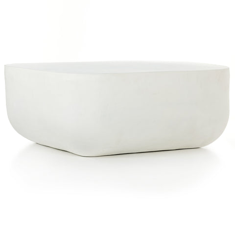 Basil Square Outdoor Coffee Table 35.5" - Matte White