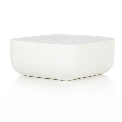 Basil Square Outdoor Coffee Table 35.5" - Matte White