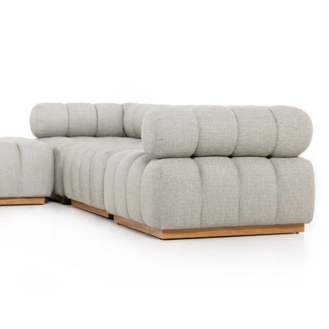 Roma Outdoor 3Pc Sectional w/ Ottoman - Faye Ash