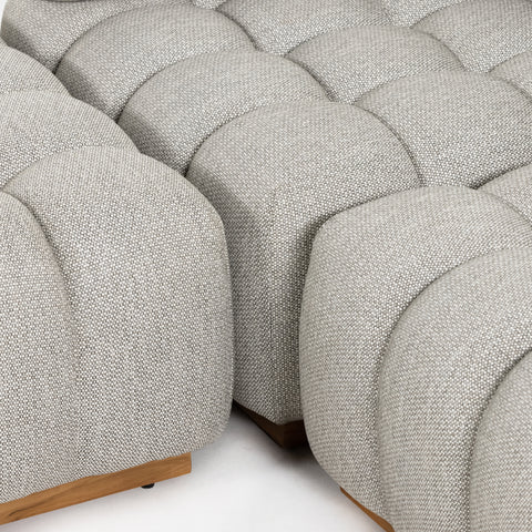 Roma Outdoor 3Pc Sectional w/ Ottoman - Faye Ash