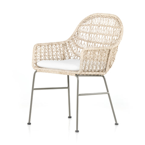 Bandera Outdoor Woven Dining Chair W/ Cushion - Vintage White