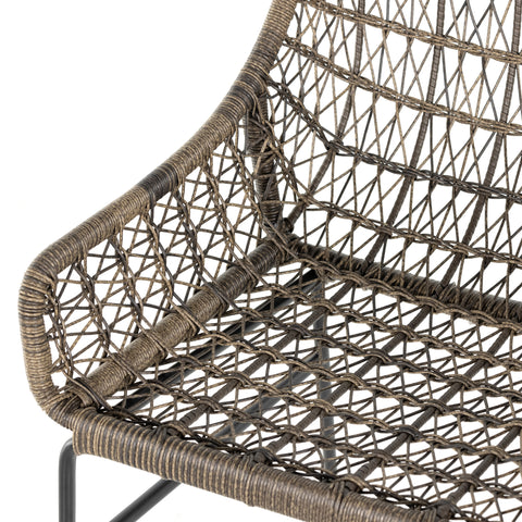 Bandera Outdoor Woven Dining Chair W/ Cushion - Distressed Grey